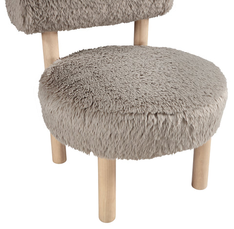 Celeste Beige Vegan Shearling Fabric Upholstered Accent Chair, 1 Piece