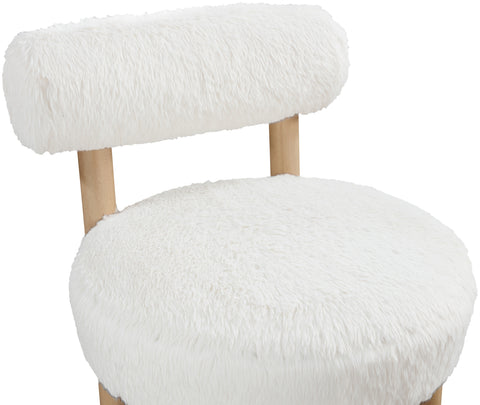 Celeste Cream Vegan Shearling Fabric Upholstered Accent Chair, 1 Piece