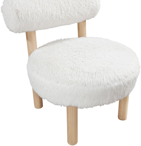 Celeste Cream Vegan Shearling Fabric Upholstered Accent Chair, 1 Piece