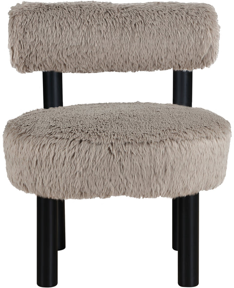Celeste Beige Vegan Shearling Fabric Upholstered Accent Chair, 1 Piece (Style 2)