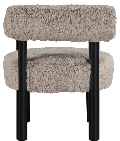 Celeste Beige Vegan Shearling Fabric Upholstered Accent Chair, 1 Piece (Style 2)