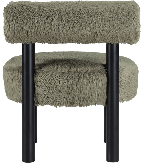 Celeste Green Vegan Shearling Fabric Upholstered Accent Chair, 1 Piece