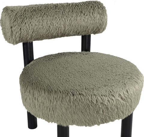 Celeste Green Vegan Shearling Fabric Upholstered Accent Chair, 1 Piece