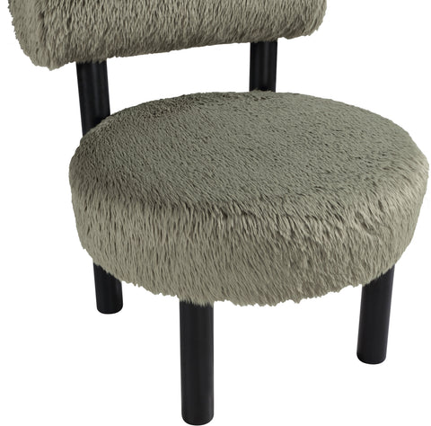 Celeste Green Vegan Shearling Fabric Upholstered Accent Chair, 1 Piece