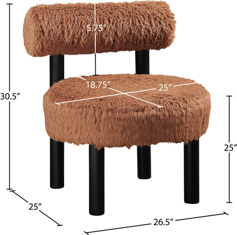 Celeste Saddle Vegan Shearling Fabric Upholstered Accent Chair, 1 Piece