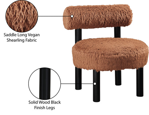 Celeste Saddle Vegan Shearling Fabric Upholstered Accent Chair, 1 Piece