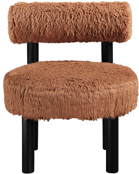 Celeste Saddle Vegan Shearling Fabric Upholstered Accent Chair, 1 Piece