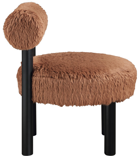 Celeste Saddle Vegan Shearling Fabric Upholstered Accent Chair, 1 Piece
