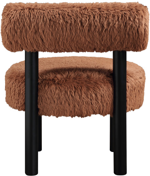 Celeste Saddle Vegan Shearling Fabric Upholstered Accent Chair, 1 Piece