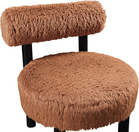 Celeste Saddle Vegan Shearling Fabric Upholstered Accent Chair, 1 Piece