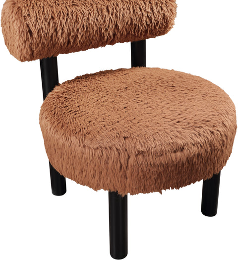 Celeste Saddle Vegan Shearling Fabric Upholstered Accent Chair, 1 Piece