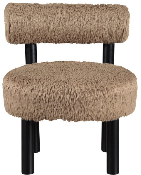 Celeste Tan Vegan Shearling Fabric Upholstered Accent Chair, 1 Piece (Style 2)