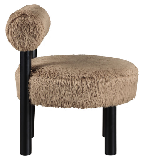 Celeste Tan Vegan Shearling Fabric Upholstered Accent Chair, 1 Piece (Style 2)