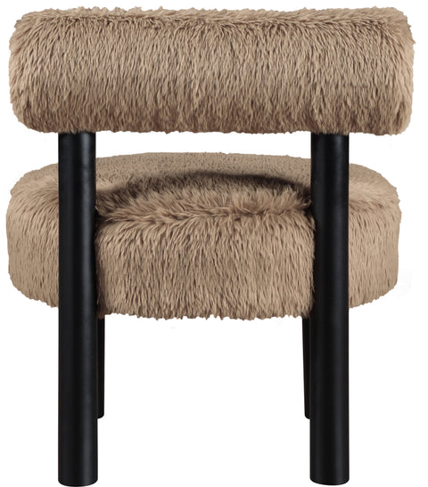 Celeste Tan Vegan Shearling Fabric Upholstered Accent Chair, 1 Piece (Style 2)