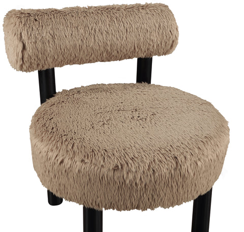 Celeste Tan Vegan Shearling Fabric Upholstered Accent Chair, 1 Piece (Style 2)