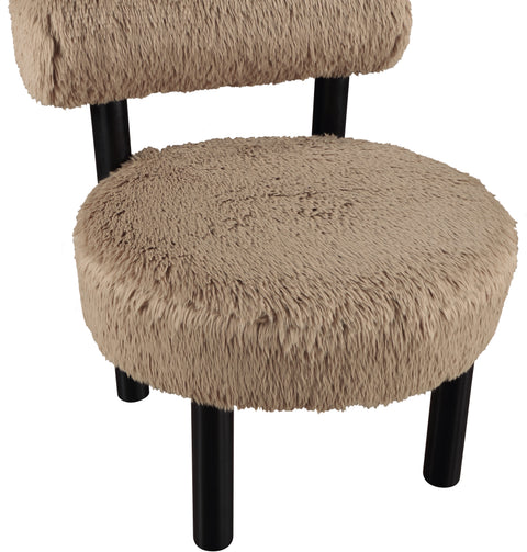 Celeste Tan Vegan Shearling Fabric Upholstered Accent Chair, 1 Piece (Style 2)