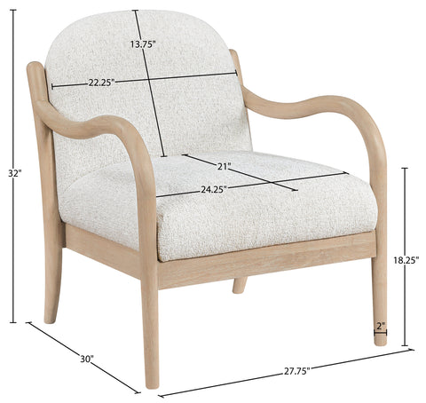 Noelle Cream Performance Fabric Upholstered Accent Chair, 1 Piece