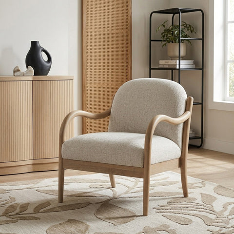 Noelle Cream Performance Fabric Upholstered Accent Chair, 1 Piece