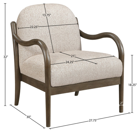 Noelle Beige Performance Fabric Upholstered Accent Chair, 1 Piece