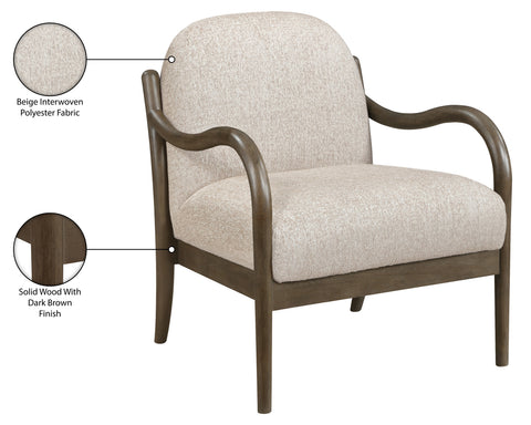Noelle Beige Performance Fabric Upholstered Accent Chair, 1 Piece