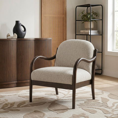 Noelle Beige Performance Fabric Upholstered Accent Chair, 1 Piece