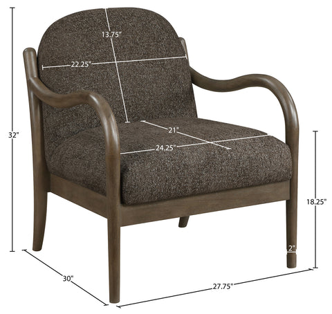 Noelle Brown Performance Fabric Upholstered Accent Chair, 1 Piece