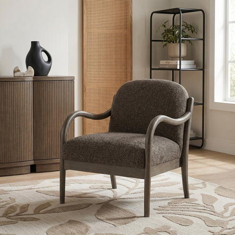 Noelle Brown Performance Fabric Upholstered Accent Chair, 1 Piece