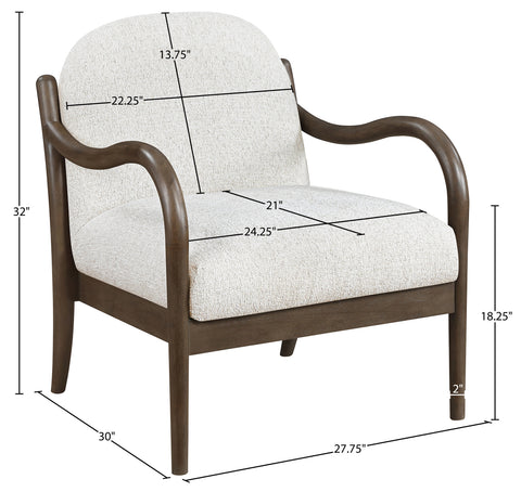 Noelle Cream Performance Fabric Upholstered Accent Chair, 1 Piece (Style 2)