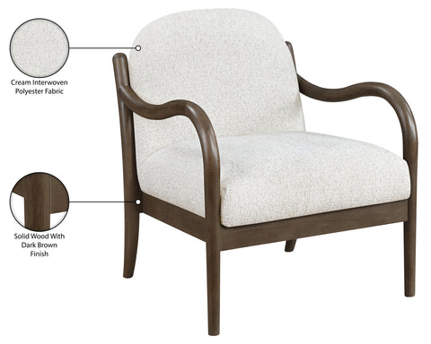 Noelle Cream Performance Fabric Upholstered Accent Chair, 1 Piece (Style 2)