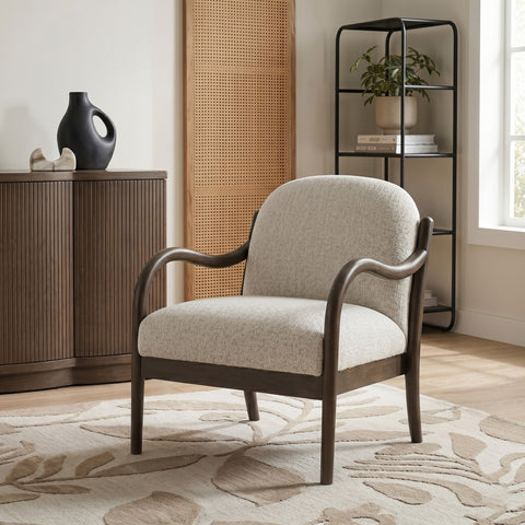 Noelle Cream Performance Fabric Upholstered Accent Chair, 1 Piece (Style 2)