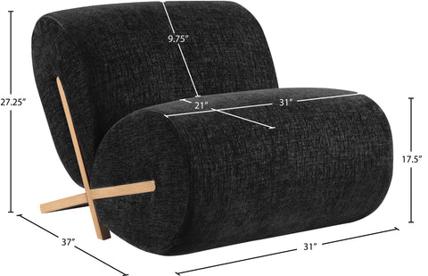 Waverly Black Fabric Upholstered Accent Chair, 1 Piece