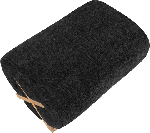 Waverly Black Fabric Upholstered Ottoman, 1 Piece