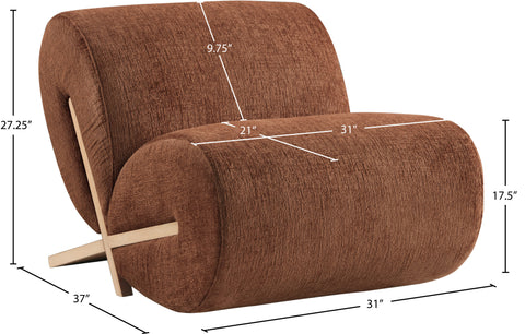 Waverly Cognac Fabric Upholstered Accent Chair, 1 Piece