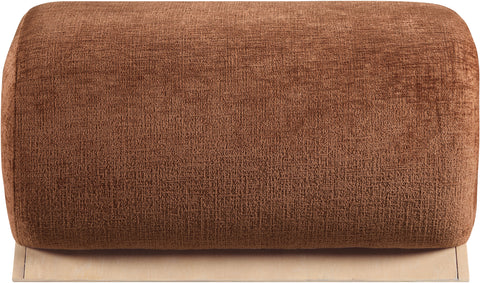 Waverly Cognac Fabric Upholstered Ottoman, 1 Piece