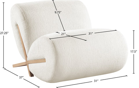 Waverly Cream Fabric Upholstered Accent Chair, 1 Piece
