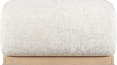 Waverly Cream Fabric Upholstered Ottoman, 1 Piece