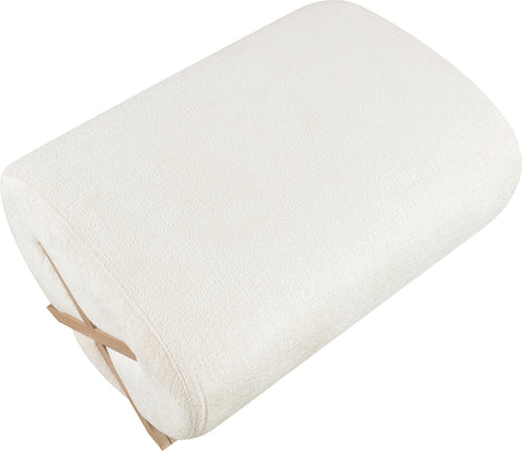 Waverly Cream Fabric Upholstered Ottoman, 1 Piece