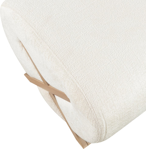 Waverly Cream Fabric Upholstered Ottoman, 1 Piece