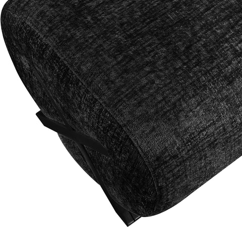 Waverly Black Fabric Upholstered Ottoman, 1 Piece (Style 2)