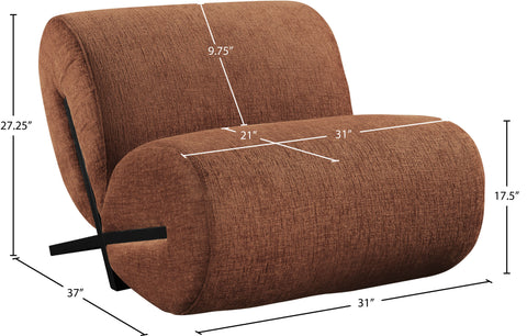 Waverly Cognac Fabric Upholstered Accent Chair, 1 Piece (Style 2)