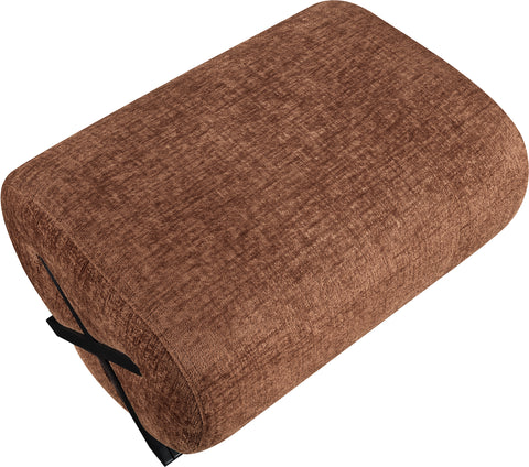 Waverly Cognac Fabric Upholstered Ottoman, 1 Piece (Style 2)