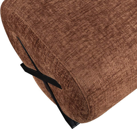 Waverly Cognac Fabric Upholstered Ottoman, 1 Piece (Style 2)