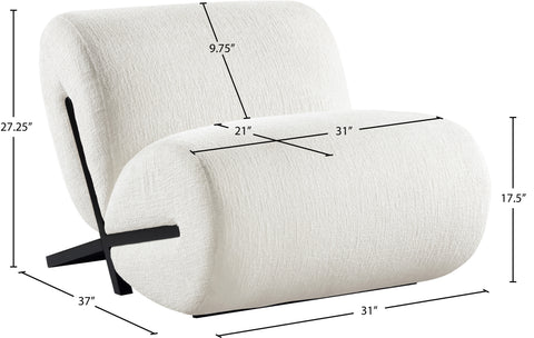 Waverly Cream Fabric Upholstered Accent Chair, 1 Piece (Style 2)