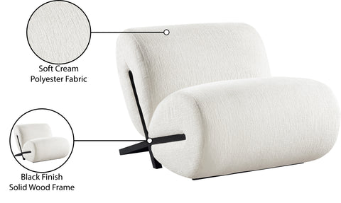 Waverly Cream Fabric Upholstered Accent Chair, 1 Piece (Style 2)