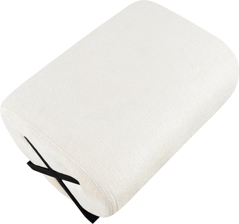 Waverly Cream Fabric Upholstered Ottoman, 1 Piece (Style 2)