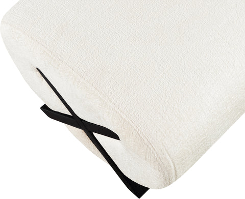 Waverly Cream Fabric Upholstered Ottoman, 1 Piece (Style 2)