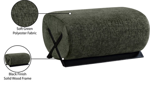 Waverly Green Fabric Upholstered Ottoman, 1 Piece