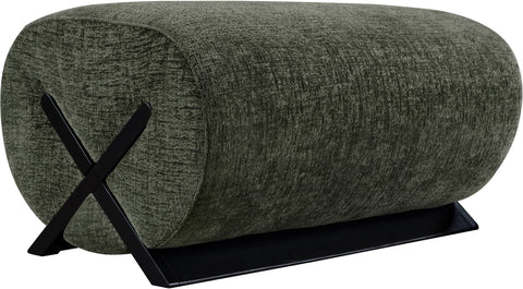 Waverly Green Fabric Upholstered Ottoman, 1 Piece