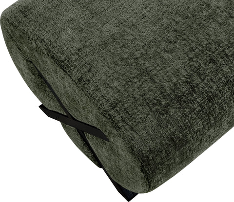 Waverly Green Fabric Upholstered Ottoman, 1 Piece