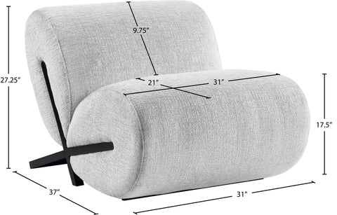Waverly Grey Fabric Upholstered Accent Chair, 1 Piece